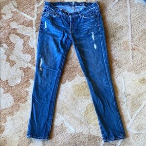 7 for all Mankind Distressed Blue Jeans